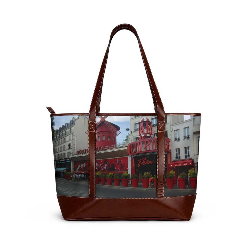 Paris Café Street Scene Handbag | Vintage Red Bistro Tote